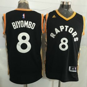 Wholesale Cheap Men\'s Toronto Raptors #8 Bismack Biyombo Black With Gold New NBA Rev 30 Swingman Jersey