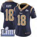Wholesale Cheap Nike Rams #18 Cooper Kupp Navy Blue Team Color Super Bowl LIII Bound Women's Stitched NFL Vapor Untouchable Limited Jersey
