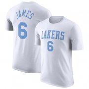 Cheap Men's Los Angeles Lakers #6 LeBron James White 2022-23 Classic Edition Name & Number T-Shirt
