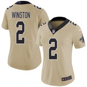 Wholesale Cheap Nike Saints #2 Jameis Winston Gold Women\'s Stitched NFL Limited Inverted Legend Jersey