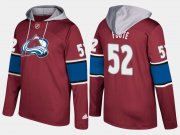Wholesale Cheap Avalanche #52 Adam Foote Burgundy Name And Number Hoodie