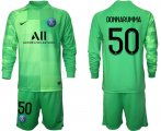 Wholesale Cheap Men 2021-2022 ClubParis Saint-Germaingreen goalkeeper Long Sleeve 50 Soccer Jersey