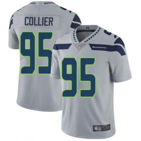 Wholesale Cheap Nike Seahawks #95 L.J. Collier Grey Alternate Men\'s Stitched NFL Vapor Untouchable Limited Jersey