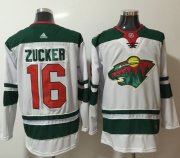 Wholesale Cheap Adidas Wild #16 Jason Zucker White Road Authentic Stitched NHL Jersey
