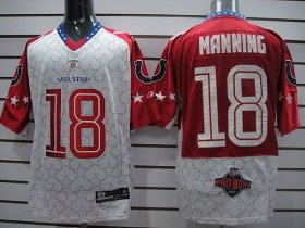 Wholesale Cheap Colts #18 Peyton Manning Red 2010 Pro Bowl Stitched NFL Jersey