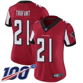 Wholesale Cheap Nike Falcons #21 Desmond Trufant Red Team Color Women\'s Stitched NFL 100th Season Vapor Limited Jersey