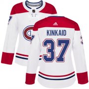 Wholesale Cheap Adidas Canadiens #37 Keith Kinkaid White Road Authentic Women's Stitched NHL Jersey
