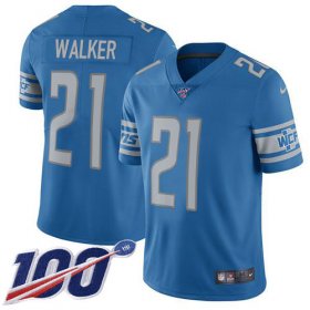 Wholesale Cheap Nike Lions #21 Tracy Walker Blue Team Color Men\'s Stitched NFL 100th Season Vapor Untouchable Limited Jersey