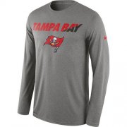 Wholesale Cheap Men's Tampa Bay Buccaneers Nike Heather Gray Legend Staff Practice Long Sleeves Performance T-Shirt