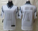 Wholesale Cheap Nike Panthers #1 Cam Newton White Men's Stitched NFL Limited Platinum Jersey