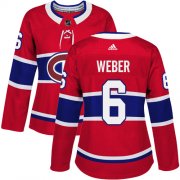Wholesale Cheap Adidas Canadiens #6 Shea Weber Red Home Authentic Women's Stitched NHL Jersey
