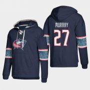 Wholesale Cheap Columbus Blue Jackets #27 Ryan Murray Blue adidas Lace-Up Pullover Hoodie