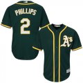 Wholesale Cheap Athletics #2 Tony Phillips Green Cool Base Stitched Youth MLB Jersey