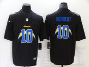 Wholesale Cheap Men's Los Angeles Chargers #10 Justin Herbert Black 2020 Shadow Logo Vapor Untouchable Stitched NFL Nike Limited Jersey