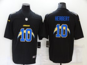 Wholesale Cheap Men\'s Los Angeles Chargers #10 Justin Herbert Black 2020 Shadow Logo Vapor Untouchable Stitched NFL Nike Limited Jersey