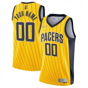 Wholesale Cheap Men\'s Indiana Pacers Active Player Custom Gold Earned Edition Swingman Stitched Jersey