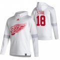 Wholesale Cheap Detroit Red Wings #18 Marc Staal Adidas Reverse Retro Pullover Hoodie White