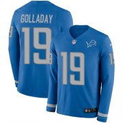 Wholesale Cheap Nike Lions #19 Kenny Golladay Blue Team Color Men's Stitched NFL Limited Therma Long Sleeve Jersey