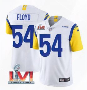 Wholesale Cheap Men\'s Los Angeles Rams #54 Leonard Floyd 2022 White Super Bowl LVI Vapor Limited Stitched Jersey