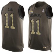 Wholesale Cheap Nike Jaguars #11 Marqise Lee Green Men's Stitched NFL Limited Salute To Service Tank Top Jersey