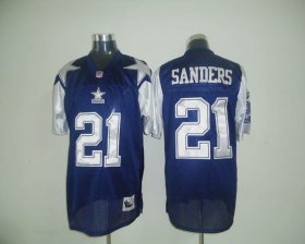 Wholesale Cheap Mitchell & Ness Cowboys #21 Deion Sanders Blue Stitched Throwback NFL Jersey