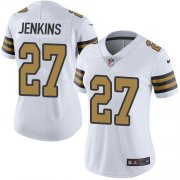 Wholesale Cheap Nike Saints #27 Malcolm Jenkins White Women's Stitched NFL Limited Rush Jersey