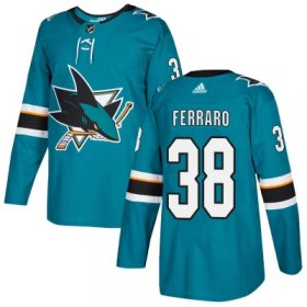 Wholesale Cheap Men\'s San Jose Sharks #38 Mario Ferraro Adidas Home Authentic Teal Jersey