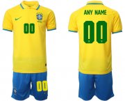 Cheap Men's Brazil Custom Yellow Home Soccer Jersey Suit