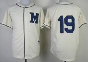 Wholesale Cheap Brewers #19 Robin Yount Cream 1913 Turn Back The Clock Stitched MLB Jersey