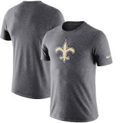 Wholesale Cheap New Orleans Saints Nike Essential Logo Dri-FIT Cotton T-Shirt Heather Charcoal