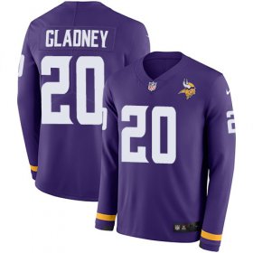 Wholesale Cheap Nike Vikings #20 Jeff Gladney Purple Team Color Men\'s Stitched NFL Limited Therma Long Sleeve Jersey