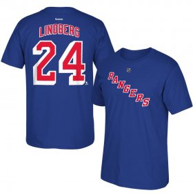 Wholesale Cheap New York Rangers #24 Oscar Lindberg Reebok Name & Number T-Shirt Royal
