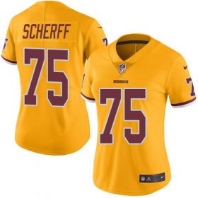 Wholesale Cheap Nike Redskins #75 Brandon Scherff Gold Women\'s Stitched NFL Limited Rush Jersey