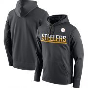Wholesale Cheap Men's Pittsburgh Steelers Nike Anthracite Sideline Circuit Pullover Performance Hoodie