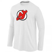 Wholesale Cheap NHL New Jersey Devils Big & Tall Logo Long Sleeves T-Shirt White