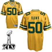 Wholesale Cheap Packers #50 A.J. Hawk Yellow Super Bowl XLV Stitched NFL Jersey