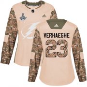 Cheap Adidas Lightning #23 Carter Verhaeghe Camo Authentic 2017 Veterans Day Women's 2020 Stanley Cup Champions Stitched NHL Jersey