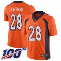 Wholesale Cheap Nike Broncos #28 Royce Freeman Orange Men's Stitched NFL 100th Season Vapor Limited Jersey