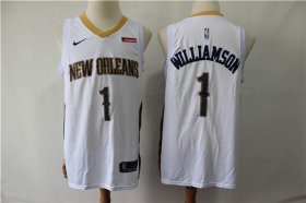 Wholesale Cheap Pelicans 1 Zion Williamson White Nike Swingman Jersey