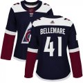 Wholesale Cheap Adidas Avalanche #41 Pierre-Edouard Bellemare Navy Alternate Authentic Women's Stitched NHL Jersey