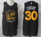 Wholesale Cheap Men's Golden State Warriors #30 Stephen Curry Black with Yellow 2017-2018 Nike Swingman Stitched NBA Jersey