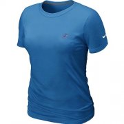 Wholesale Cheap Women's Nike Detroit Lions Chest Embroidered Logo T-Shirt Light Blue