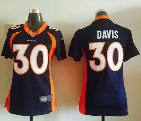 Wholesale Cheap Nike Broncos #30 Terrell Davis Blue Alternate Women\'s Stitched NFL New Elite Jersey