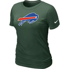 Wholesale Cheap Women\'s Nike Buffalo Bills Logo NFL T-Shirt Dark Green