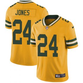 Wholesale Cheap Nike Packers #24 Josh Jones Yellow Men\'s Stitched NFL Limited Rush Jersey