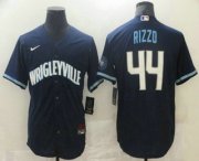 Wholesale Cheap Men's Chicago Cubs #44 Anthony Rizzo Navy Blue 2021 City Connect Stitched MLB Cool Base Nike Jersey