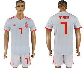 Wholesale Cheap Spain #7 Morata Away Soccer Country Jersey