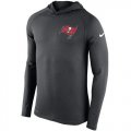 Wholesale Cheap Men's Tampa Bay Buccaneers Nike Charcoal Stadium Touch Hooded Performance Long Sleeve T-Shirt