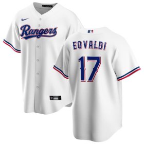 Cheap Men\'s Texas Rangers #17 Nathan Eovaldi White Cool Base Stitched Baseball Jersey