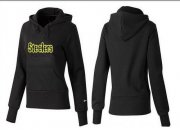 Wholesale Cheap Women's Pittsburgh Steelers Authentic Logo Pullover Hoodie Black